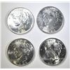 Image 1 : 4 BU 1923 PEACE DOLLARS