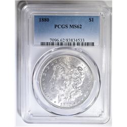 1880 MORGAN DOLLAR, PCGS MS-62
