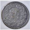 Image 2 : 1851 A HALF SILVER SWISS FRANC SITTING HELVETIA