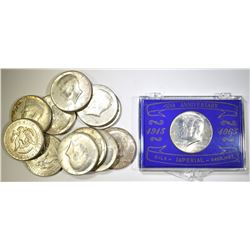 12 1964 90% SILVER KENNEDY HALF DOLLARS