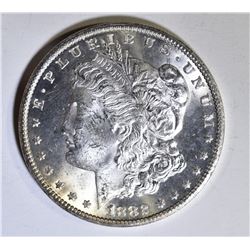 1882-CC MORGAN DOLLAR, GEM BU NICE LUSTRE! TONING