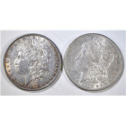 MORGAN DOLLARS; 1879 VF CLEANED & 1903 AU