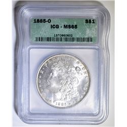 1885-O MORGAN DOLLAR, ICG MS-65