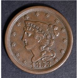 1853 HALF CENT  AU/UNC