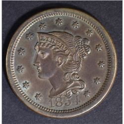 1854 LARGE CENT  GEM ORIG UNC