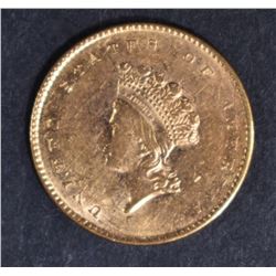 1855 $1 GOLD INDIAN PRINCESS  NICE BU