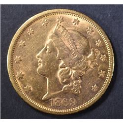 1869-S $20 GOLD LIBERTY  NICE ORIG UNC