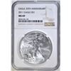Image 1 : 2011 25th ANNIV SILVER EAGLE NGC MS-69