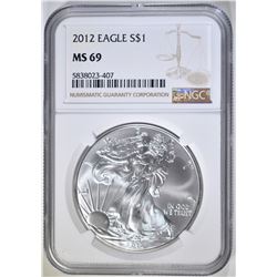 2012 AMERICAN SILVER EAGLE NGC MS-69