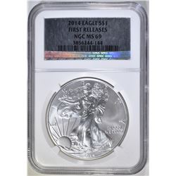 2014 AMER SILVER EAGLE NGC MS-69 FIRST RELEASES