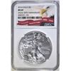 Image 1 : 2016 30th ANNIV  AMER SILVER EAGLE NGC MS-69