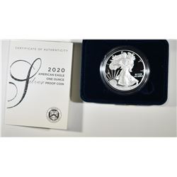 2020 PROOF AMERICAN SILVER EAGLE ORIG BOX/COA