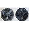 Image 1 : 2-BU 2002 CANADIAN SILVER MAPLE LEAF COINS