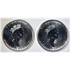 Image 2 : 2-BU 2002 CANADIAN SILVER MAPLE LEAF COINS