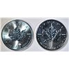 Image 1 : 1989 & 2016 BU CANADIAN SILVER MAPLE LEAF COINS
