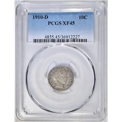 1910-D BARBER DIME PCGS XF-45