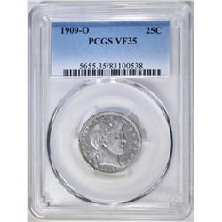 1909-O BARBER QUARTER PCGS VF-35