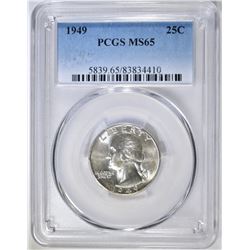 1949 WASHINGTON QUARTER NGC MS-65