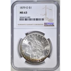 1879-O MORGAN DOLLAR NGC MS-63 COLOR