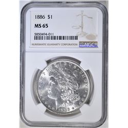1886 MORGAN DOLLAR NGC MS-65