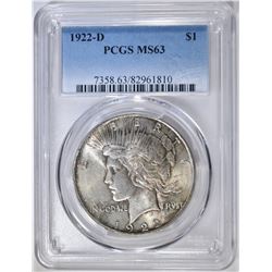 1922-D PEACE DOLLAR PCGS MS-63