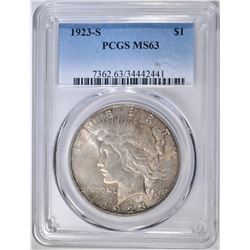 1923-S PEACE DOLLAR PCGS MS-63