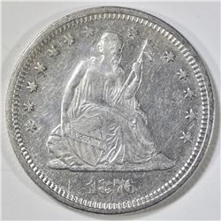 1876 SEATED QUARTER CH AU