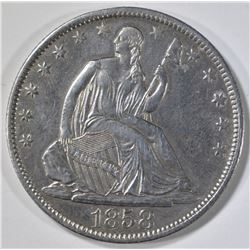 1858-O SEATED HALF DOLLAR AU/BU