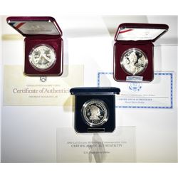 3-MODERN U.S. PROOF COMMEM SILVER DOLLARS
