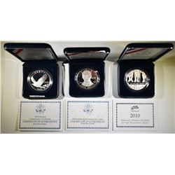 3-MODERN U.S. PROOF COMMEM SILVER DOLLARS