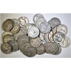 40-MIXED DATE CIRC  90% SILVER U.S. QUARTERS