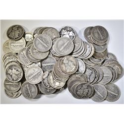 100-MIXED DATE CIRC MERCURY DIMES