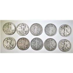 3-1934, 3-1935, 1-38,3-39 WALKING LIBERTY HALVES