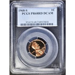 1968-S LINCOLN CENT PCGS 68 RD DCAM