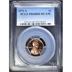 1971-S LINCOLN CENT PCGS PR-68 RD DCAM