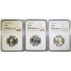 Image 1 : 3-NGC GRADED WASHINGTON QUARTERS