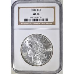 1887 MORGAN DOLLAR NGC MS-64
