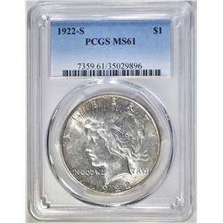 1922-S PEACE DOLLAR PCGS MS-61