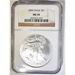 2009 AMERICAN SILVER EAGLE NGC MS-70