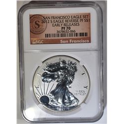 2012-S REV PROOF SILVER EAGLE NGC PF-70