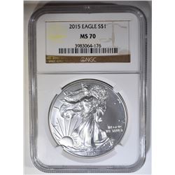 2015 AMERICAN SILVER EAGLE NGC MS-70