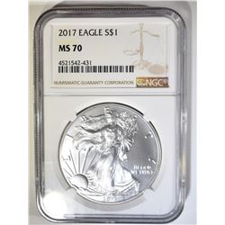 2017 AMERICAN SILVER EAGLE NGC MS-70