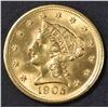 Image 1 : 1905 $2.5 GOLD LIBERTY CH BU