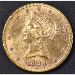 1893 $10 GOLD LIBERTY BU
