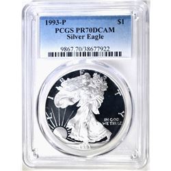 1993-P ASE PCGS PR-70 DCAM SPOT FREE!