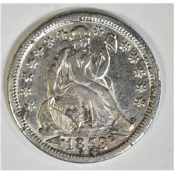 1853 W/ARROWS SEATED LIBERTY DIME  AU