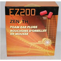 BOX OF 100 EZ200 FOAM EAR PLUGS 30 DECIBLE