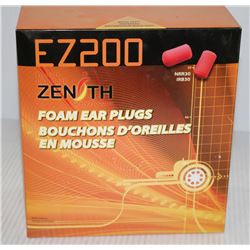 BOX OF 100 EZ200 FOAM EAR PLUGS 30 DECIBLE