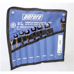 AURORA 8PC COMBINATION  METRIC WRENCH/ RATCHET SET