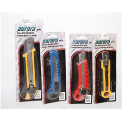 LOT OF 4 UTILITY KNIVES